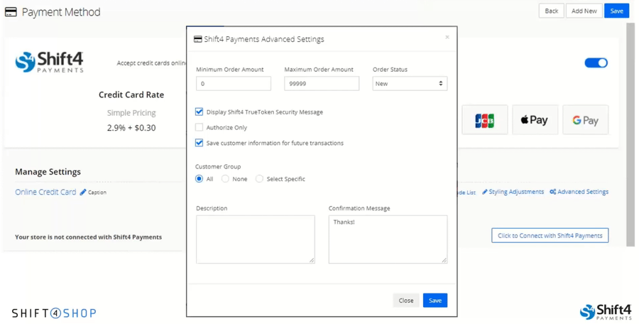 Step 5 Connect with Shift4